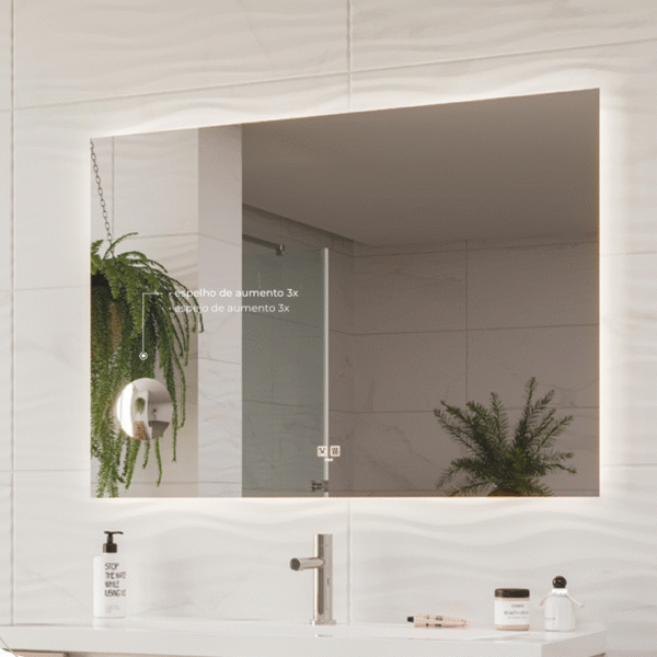 Espelho Rise – Iluminação integrada